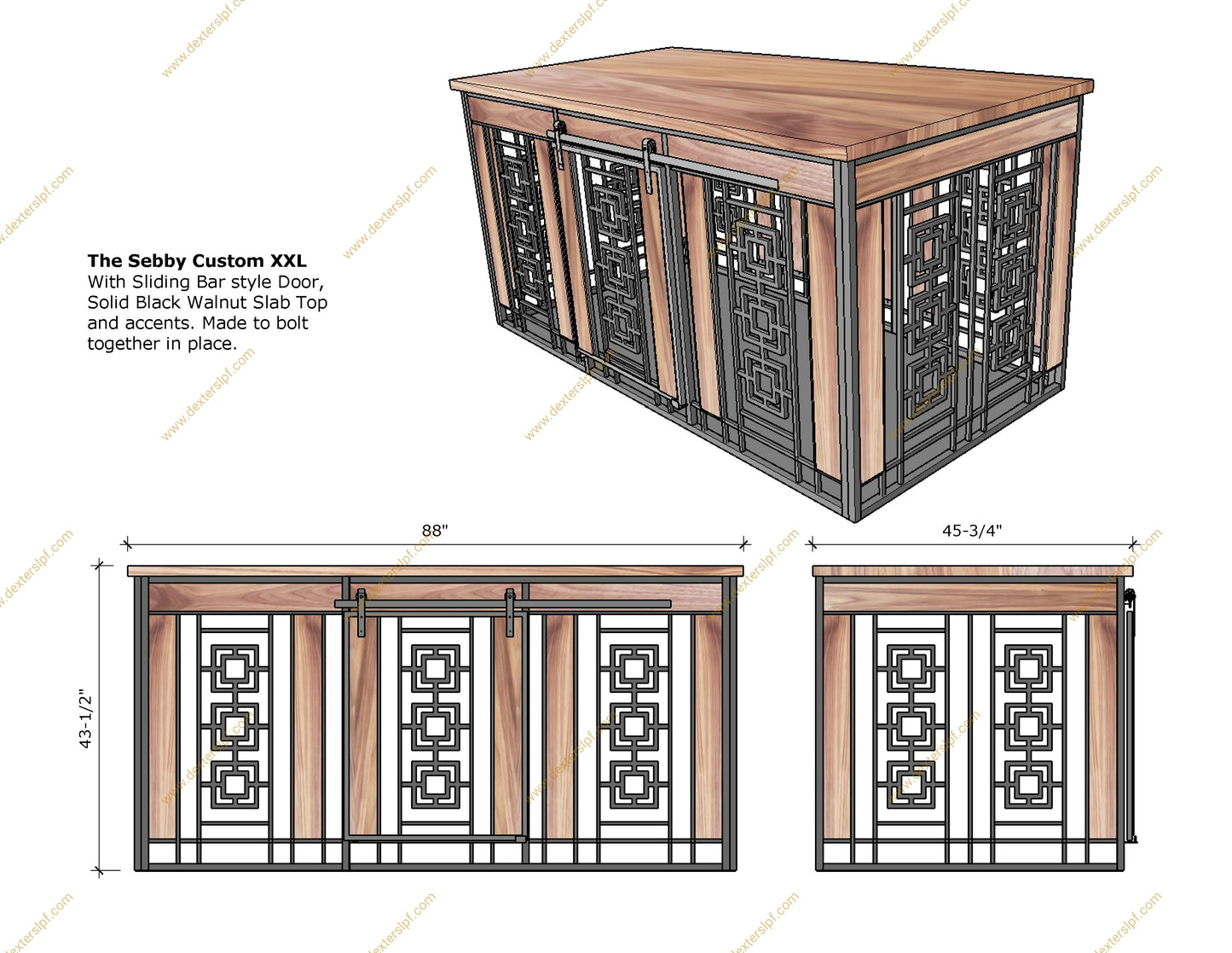 Sebby XXL Custom Double Kennel | Elegant Sliding Barn Door Design