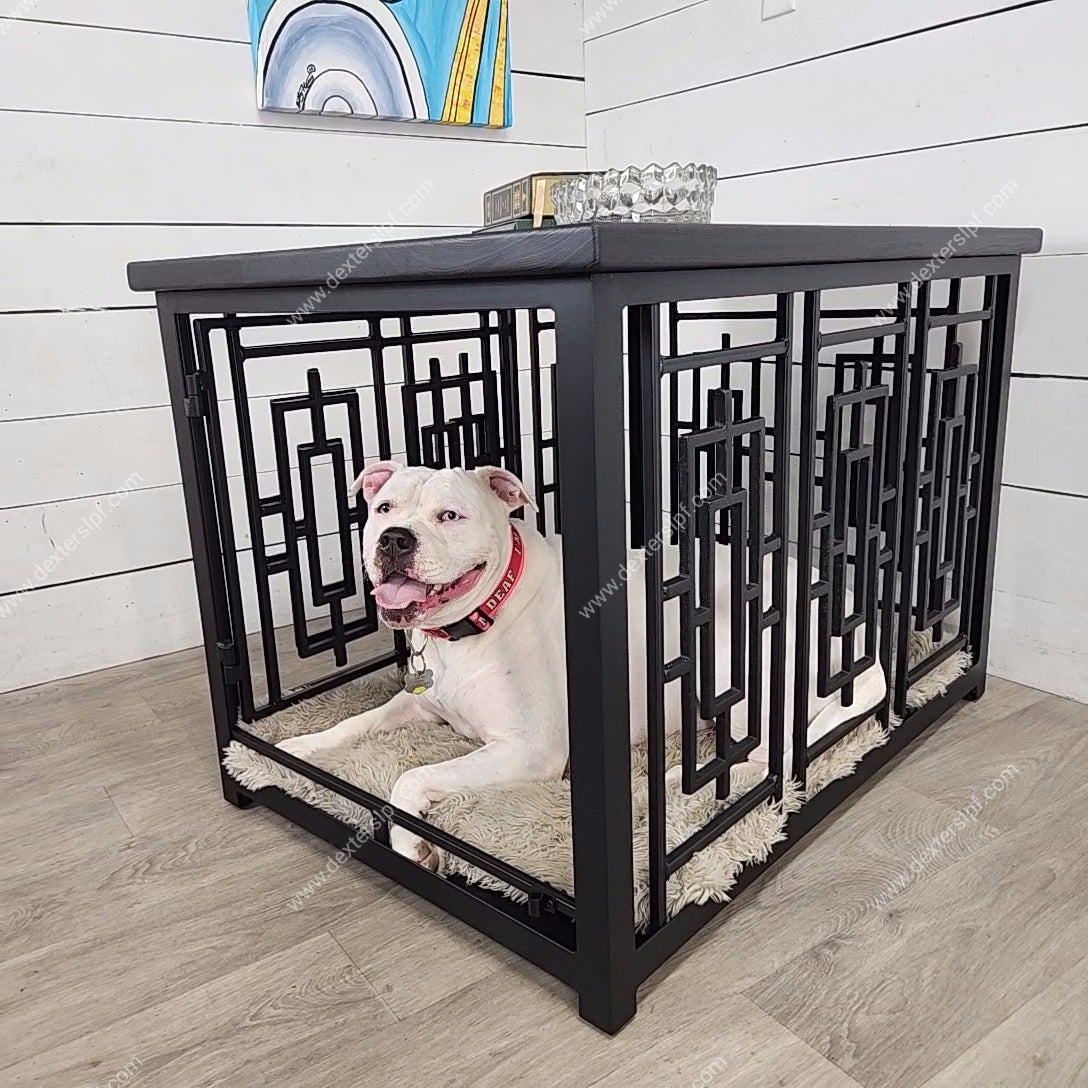 Layla Medium Double Dog Crate, Dog Crate Furniture, Dog Kennel Furniture, Dog  Crate Table, Modern Dog Crate 
