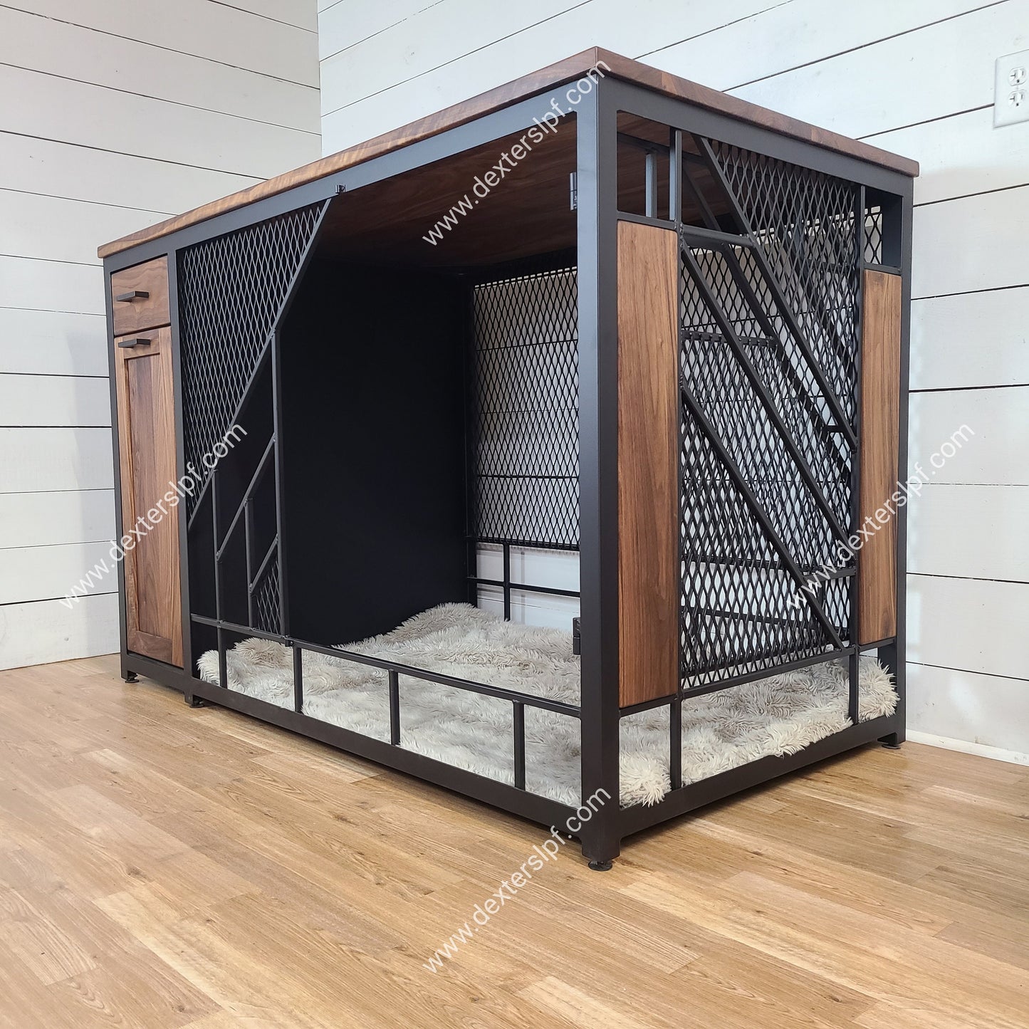 Remy XX-Large Dog Crate Furniture with Food Storage | Modern Dog Crate Table