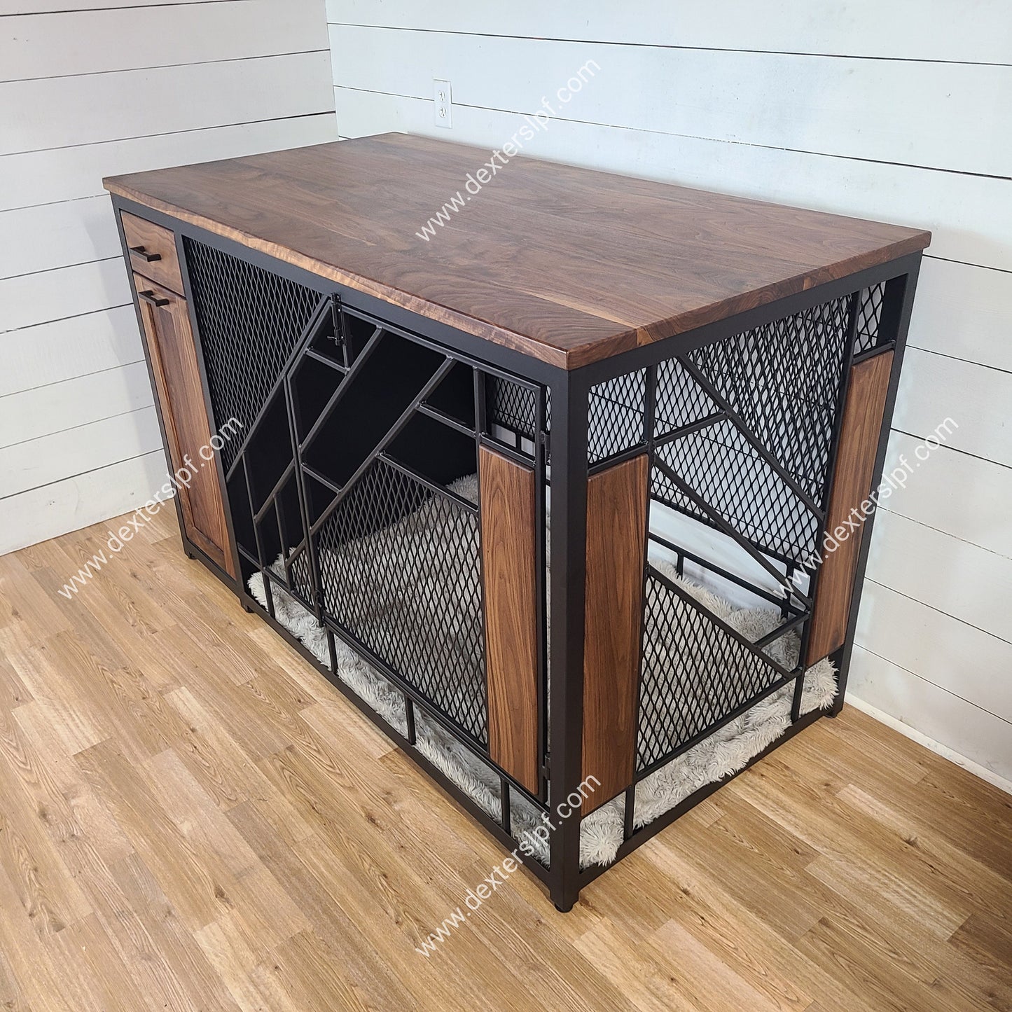 Remy XX-Large Dog Crate Furniture with Food Storage | Modern Dog Crate Table