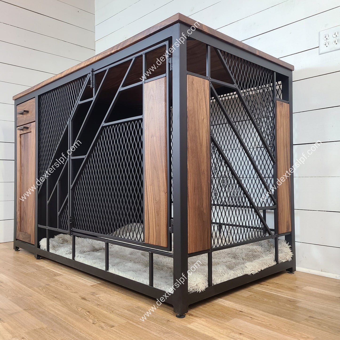 Remy XX-Large Dog Crate Furniture with Food Storage | Modern Dog Crate Table