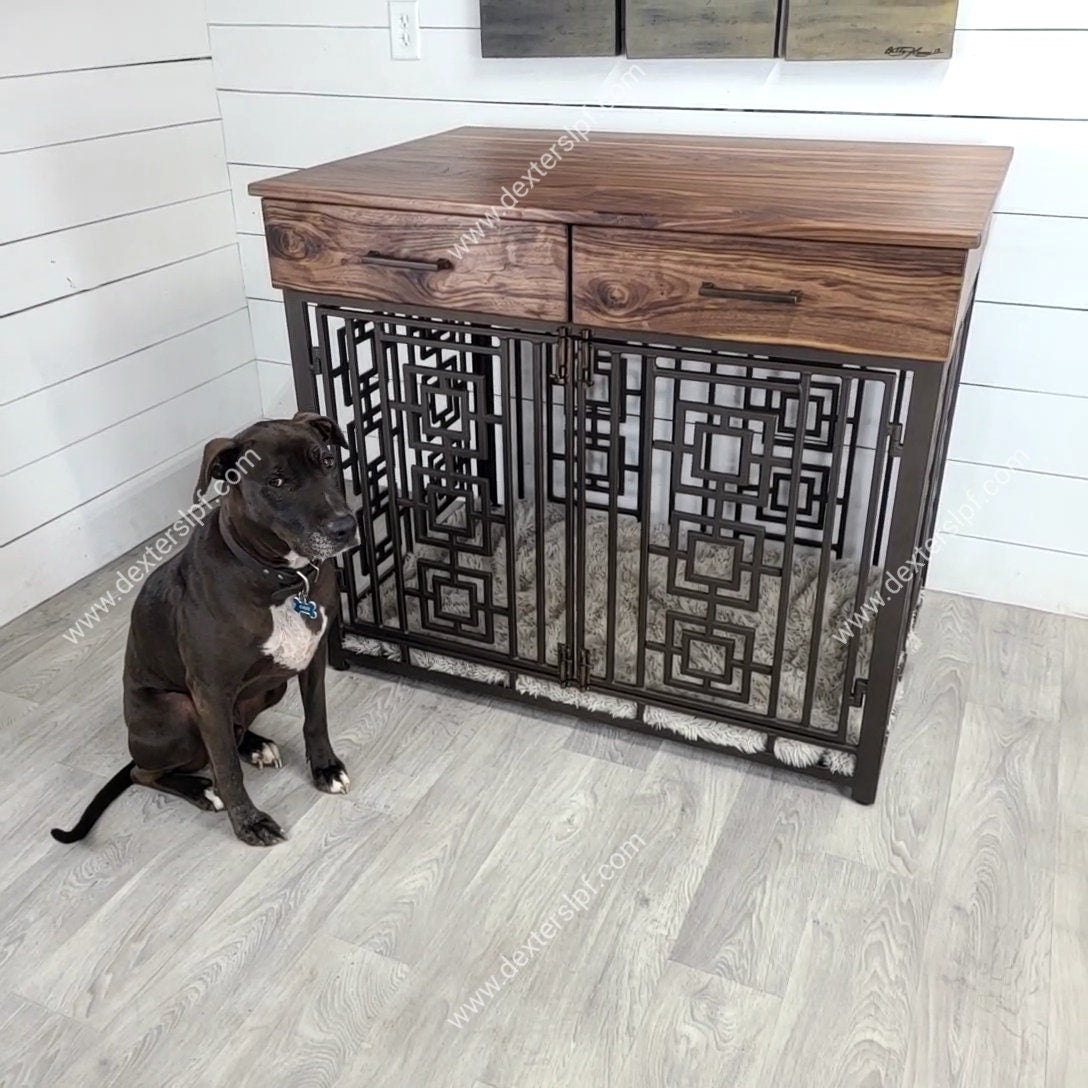 Sebby X-Large w/ Drawers, Dog Crate Table, Modern Dog Crate, Dog Crate Furniture, Dog Kennel Furniture, Luxury Pet Furniture