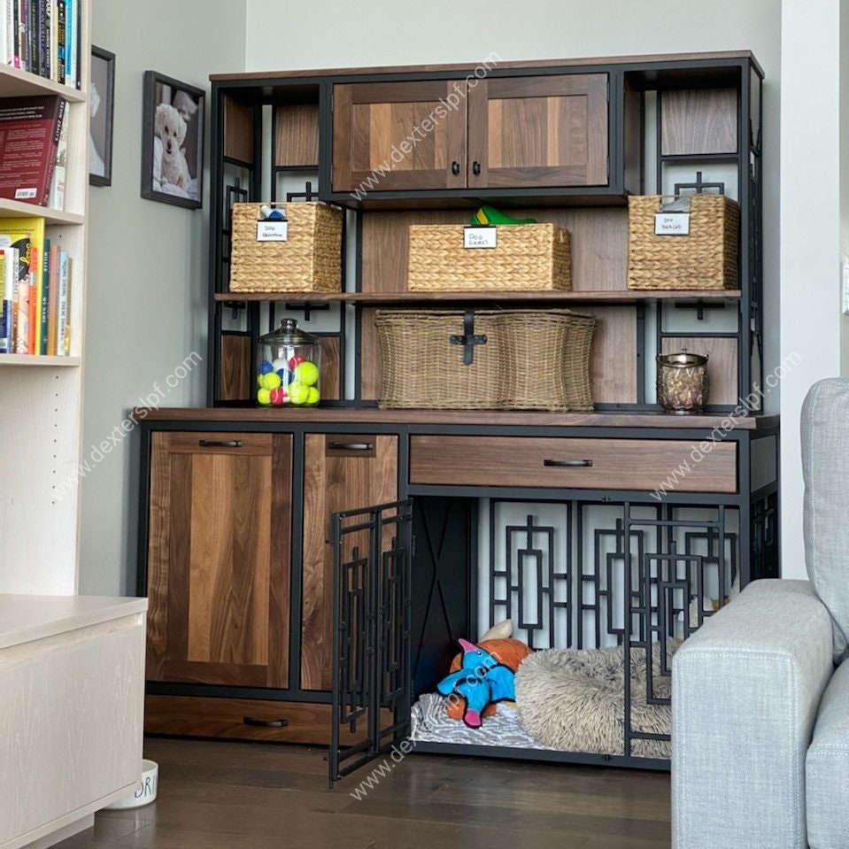 Daisy's Pet Hutch | Large Dog Feeding Station & Luxury Dog Crate Furniture