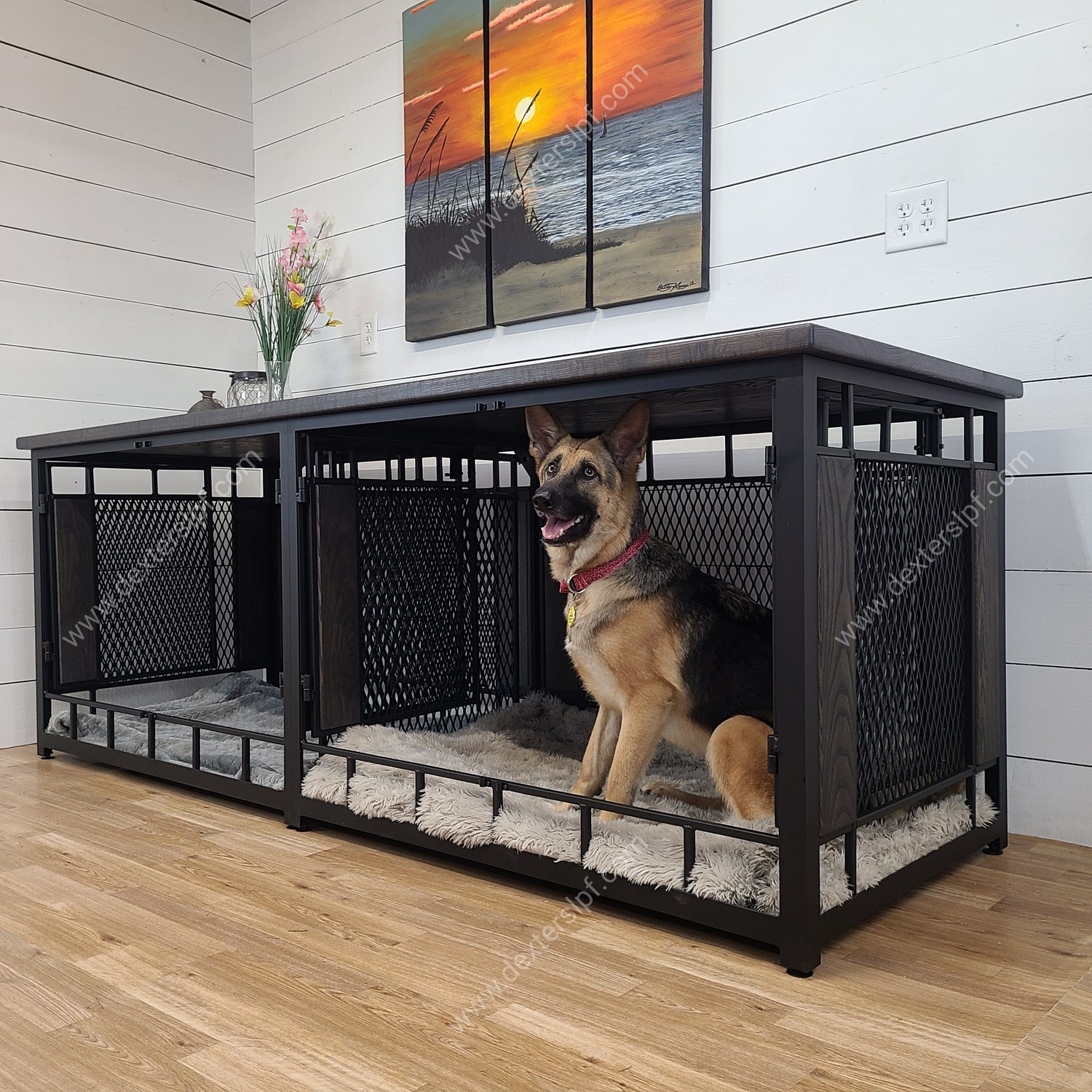 The Raven Medium Double Dog Kennel Furniture