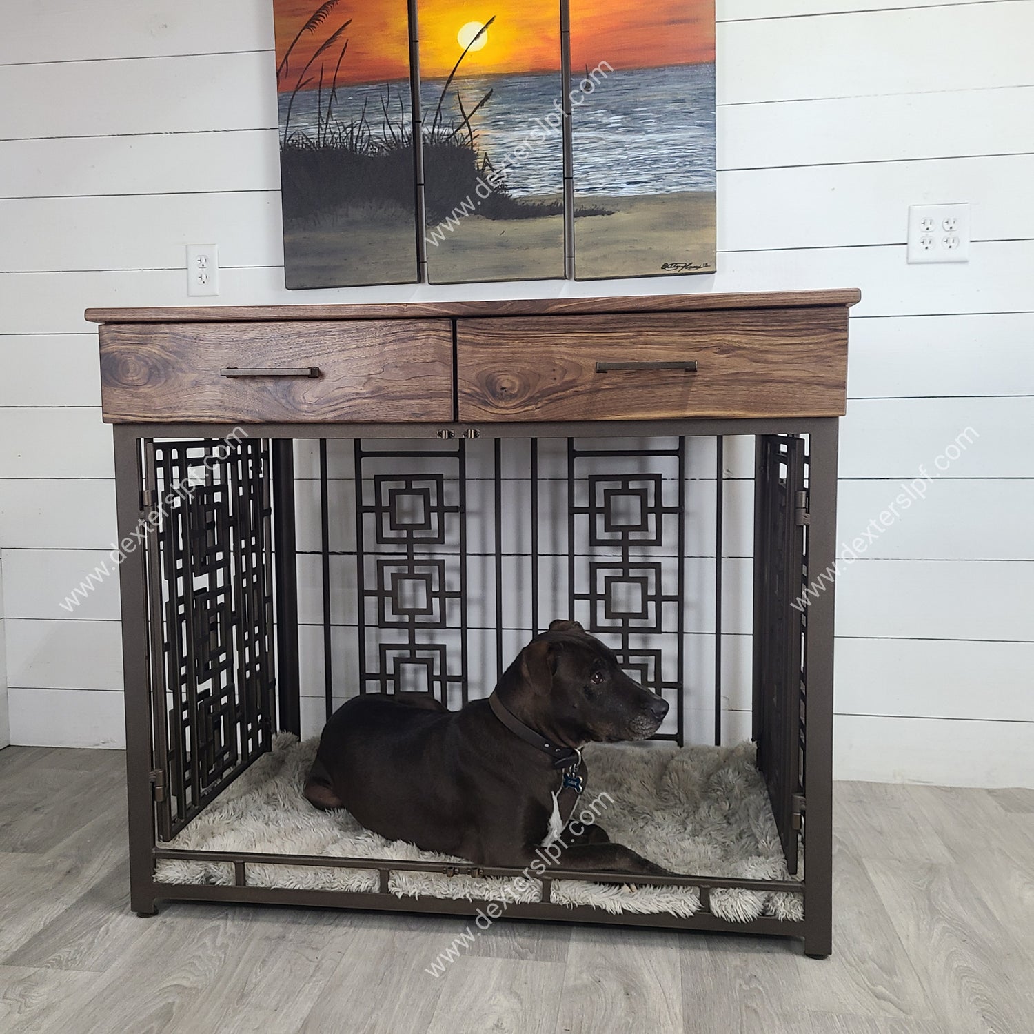 Layla Medium Double Dog Crate, Dog Crate Furniture, Dog Kennel Furniture, Dog  Crate Table, Modern Dog Crate 