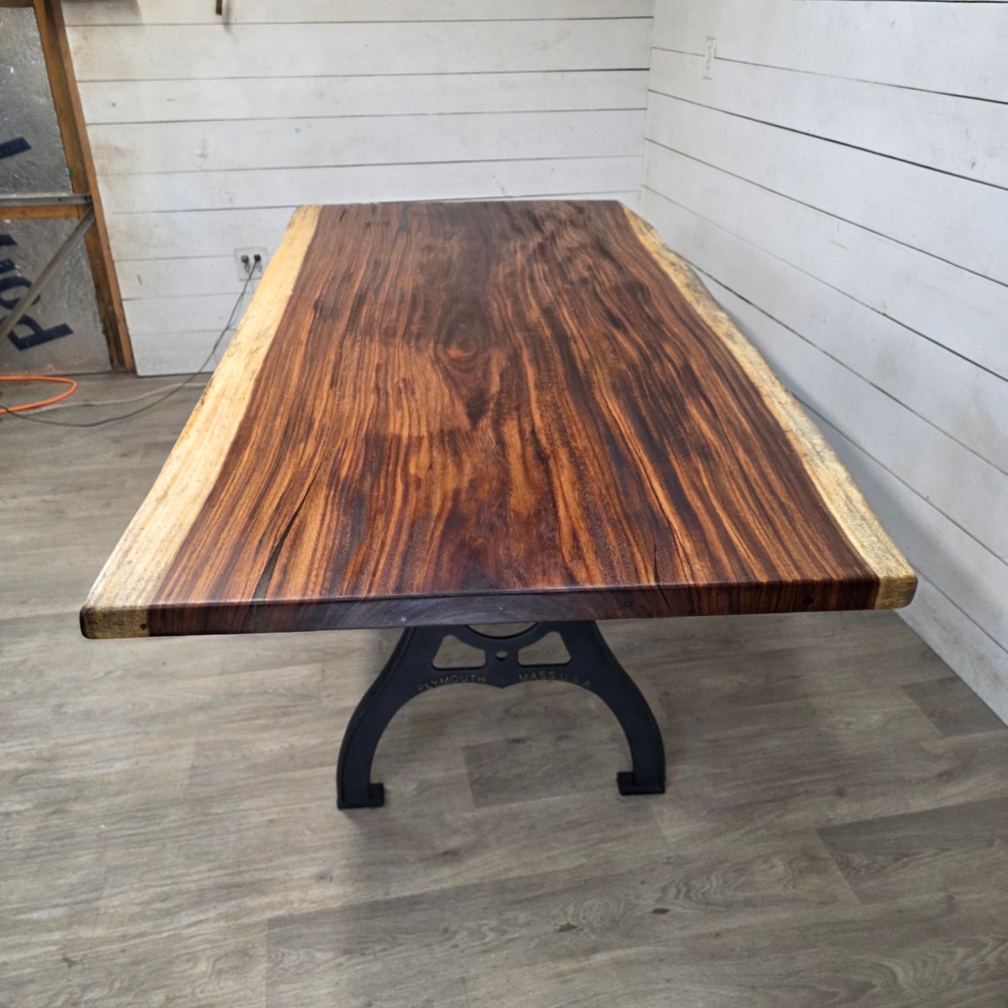 Live-Edge Dining Table | Solid Wood Table with Cast Iron Legs | Custom Handmade Dining Table