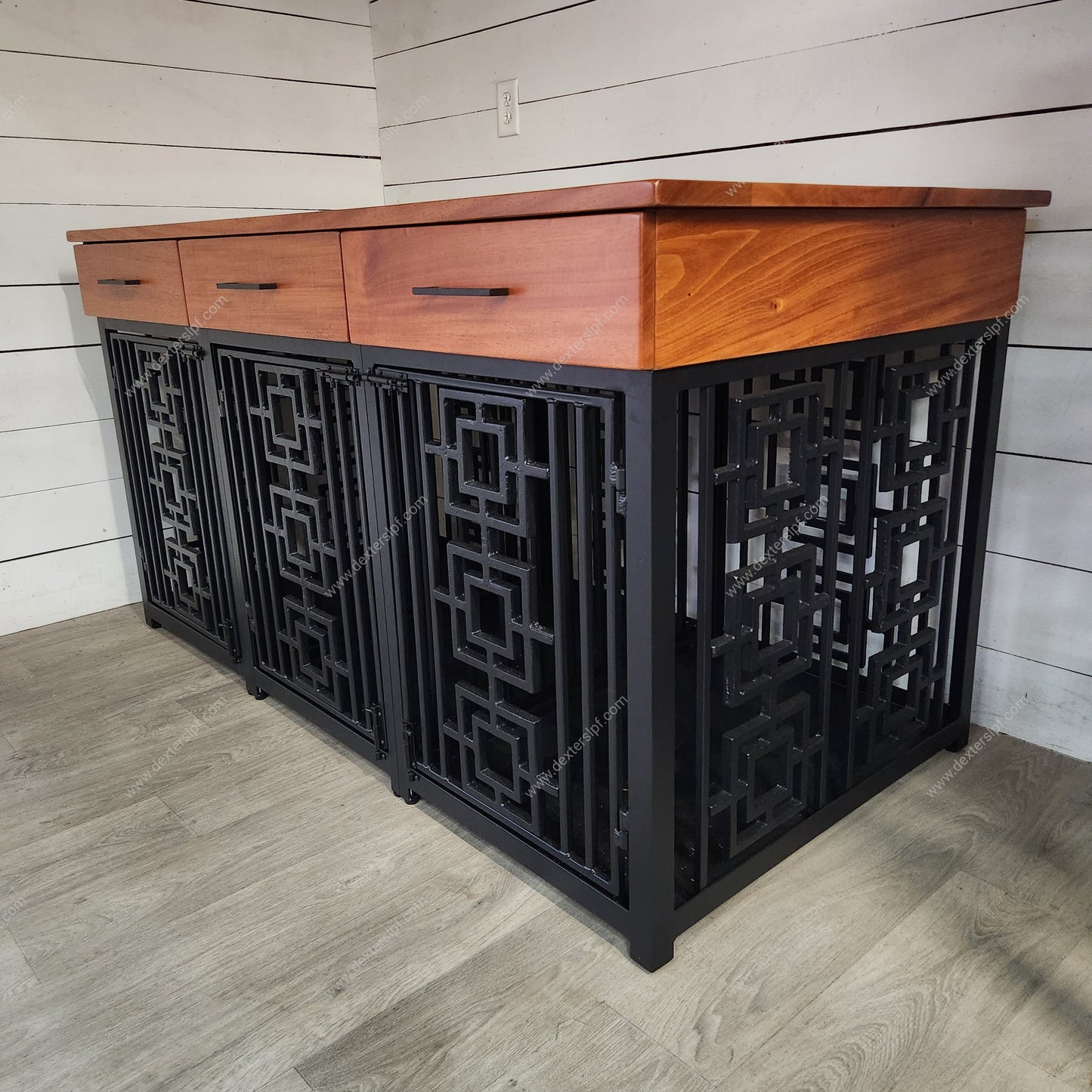 Sebby Triple Medium Kennel w/ Soft Close Drawers