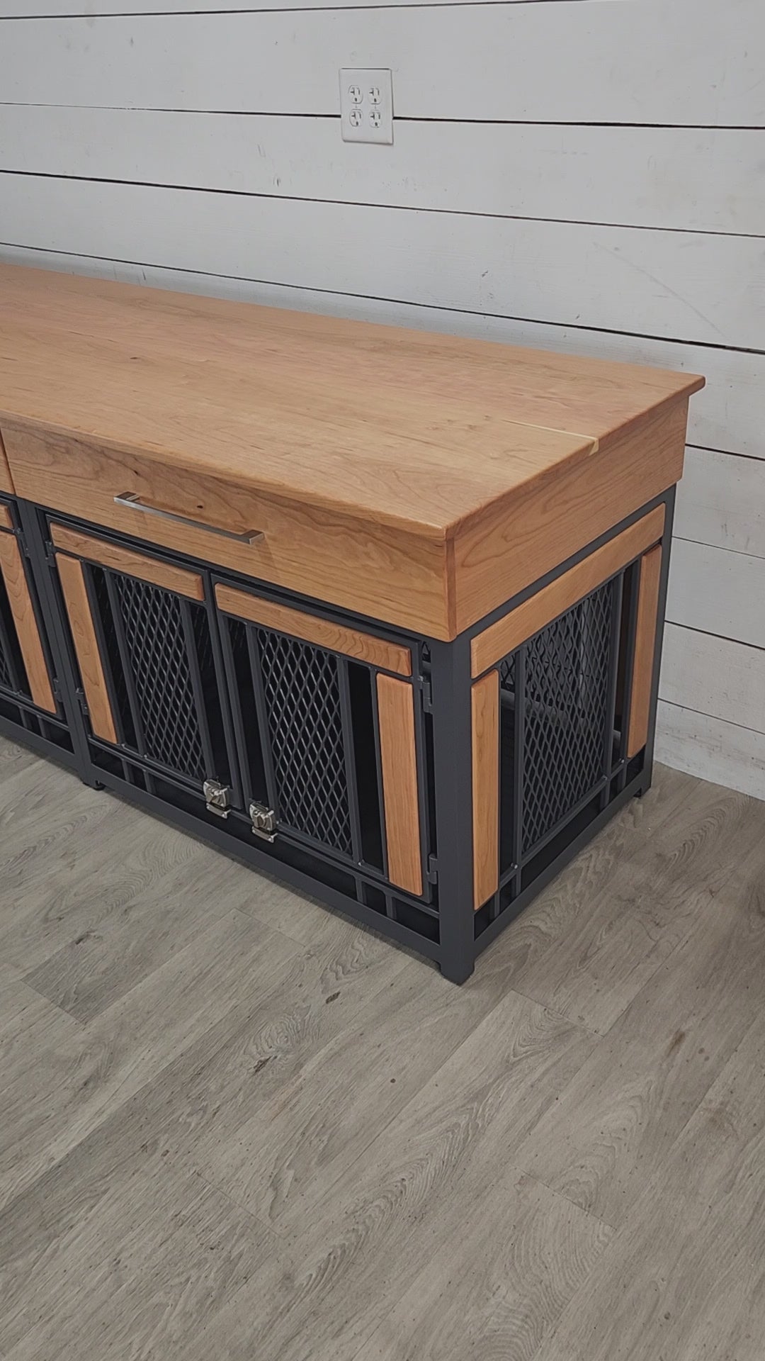 Finnian Triple Large Dog Crate Furniture | 3 Large Compartments