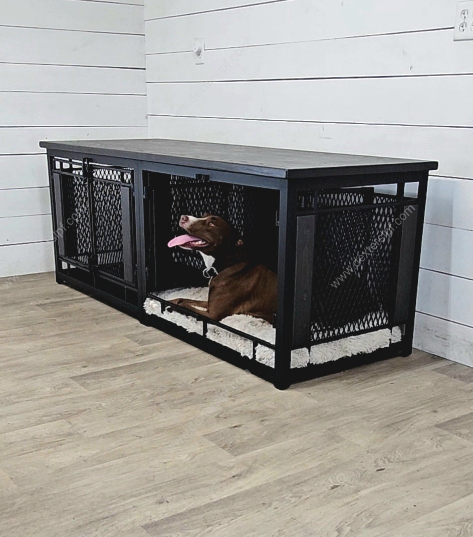 Raven Large Double Dog Crate Furniture