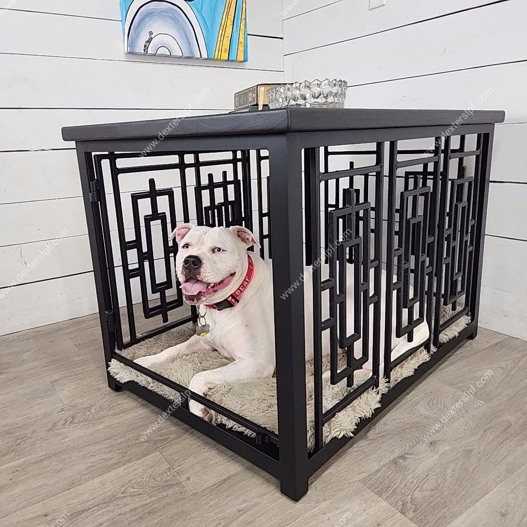 Daisy Large Dog Crate Table | Handcrafted Functional Art for Your Home