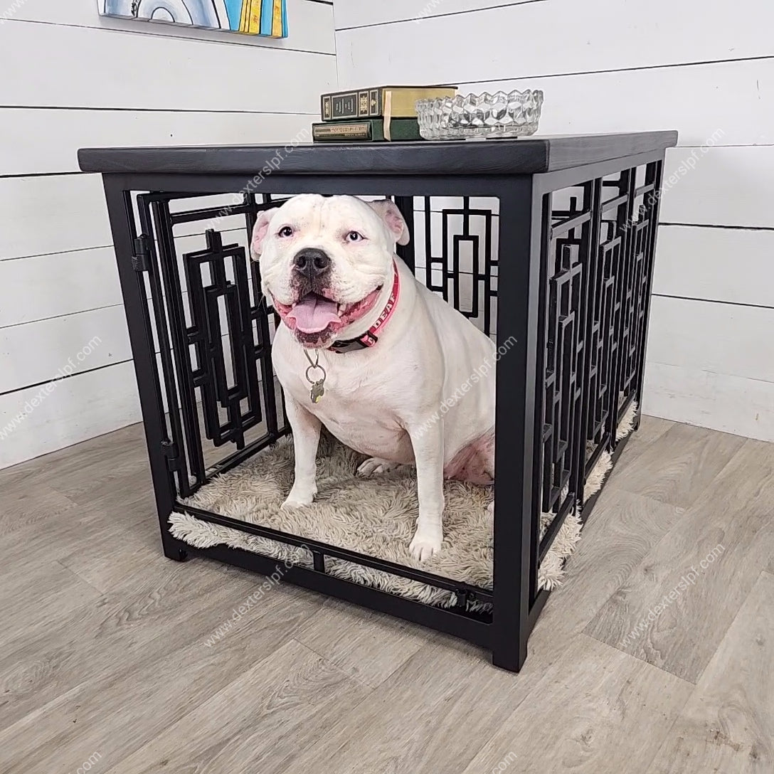 Daisy Large Dog Crate Table | Handcrafted Functional Art for Your Home