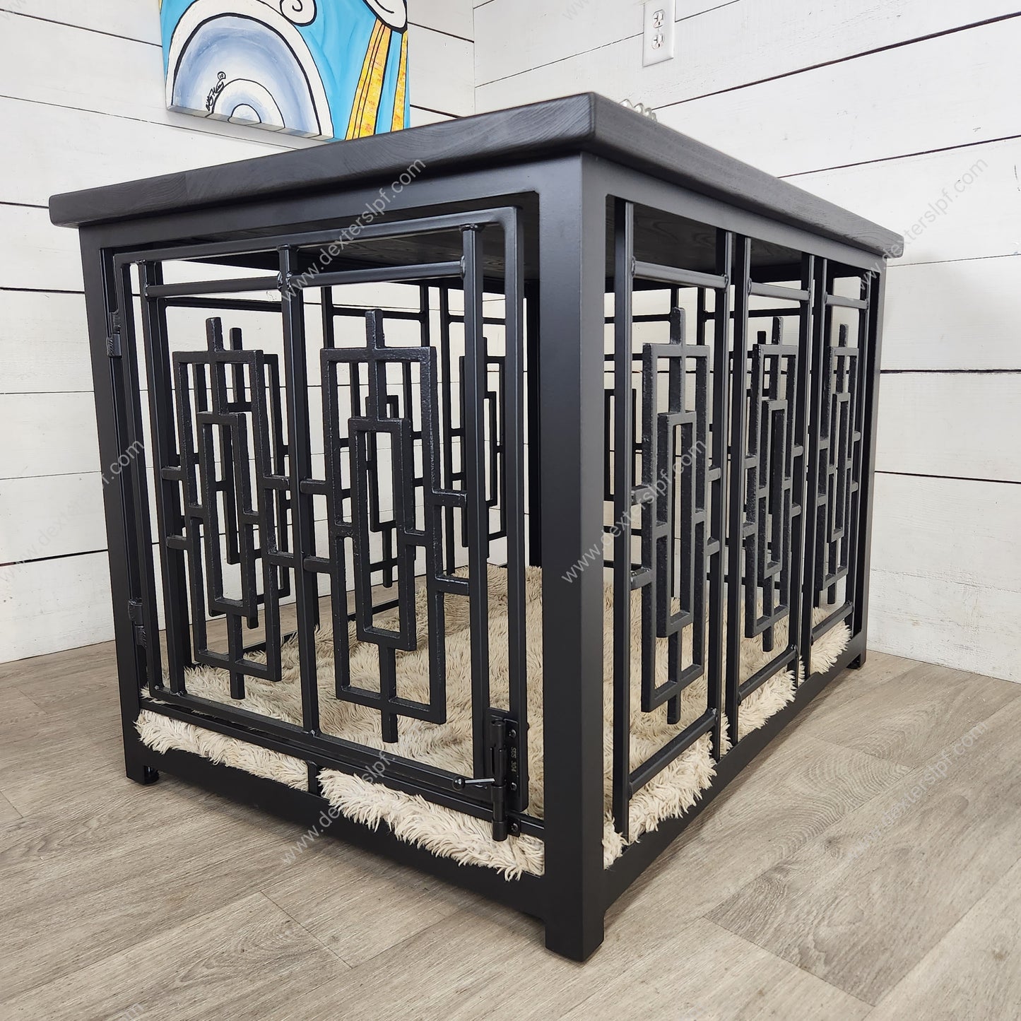 Daisy Large Dog Crate Table | Handcrafted Functional Art for Your Home