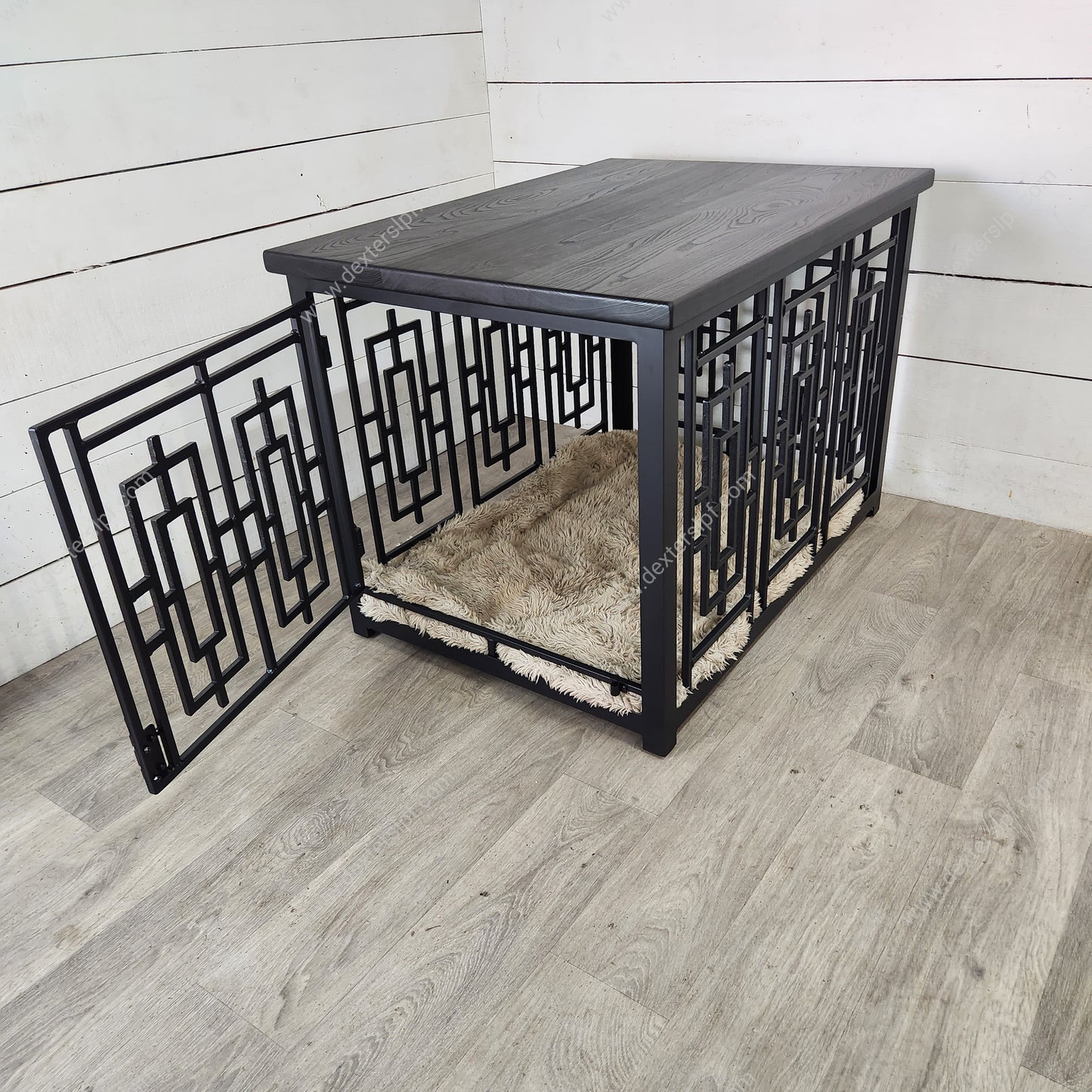 Daisy Large Dog Crate Table | Handcrafted Functional Art for Your Home