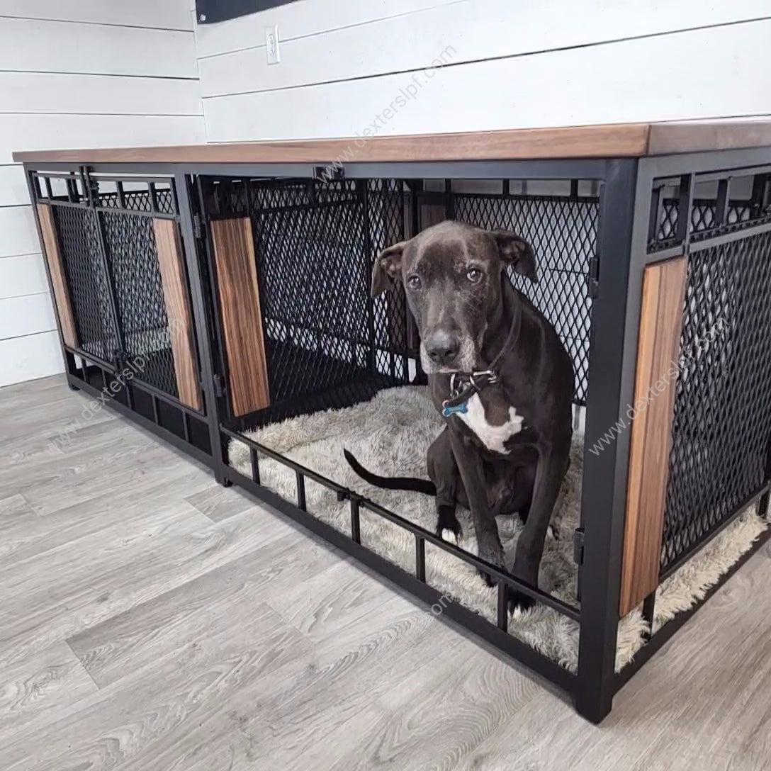 Raven X-Large Double Dog Kennel Furniture | Modern Dog Crate for Two XL Dogs