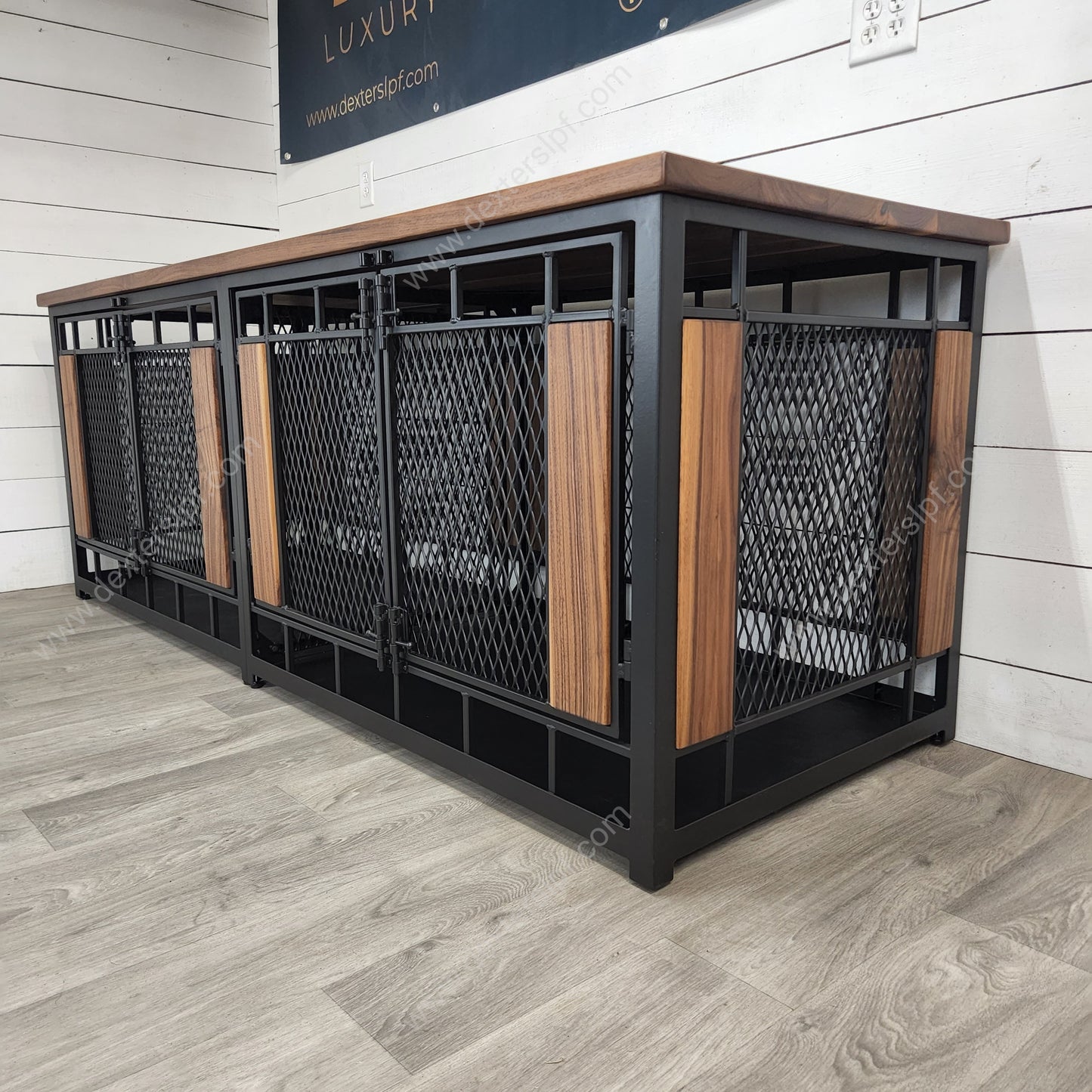 Raven X-Large Double Dog Kennel Furniture | Modern Dog Crate for Two XL Dogs