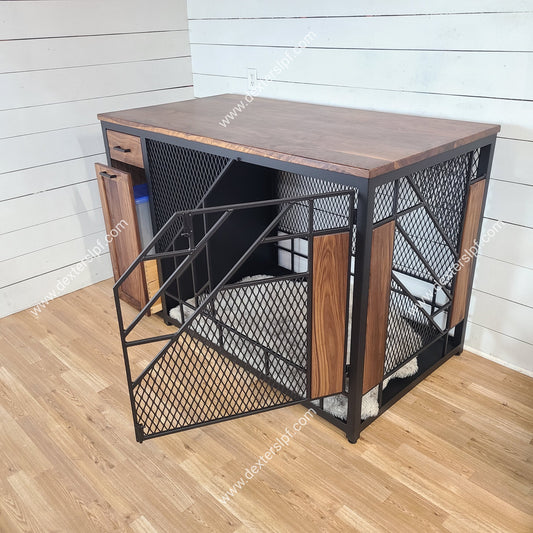 Remy XX-Large Dog Crate Furniture with Food Storage | Modern Dog Crate Table