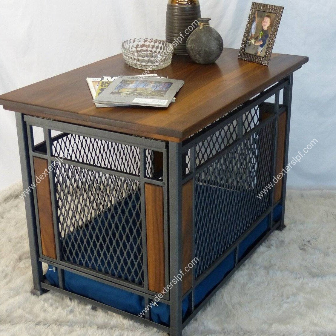Raven Medium Dog Crate Furniture, Dog Kennel Furniture, Dog Crate End Table, Dog Crate Table, Modern Dog Crate