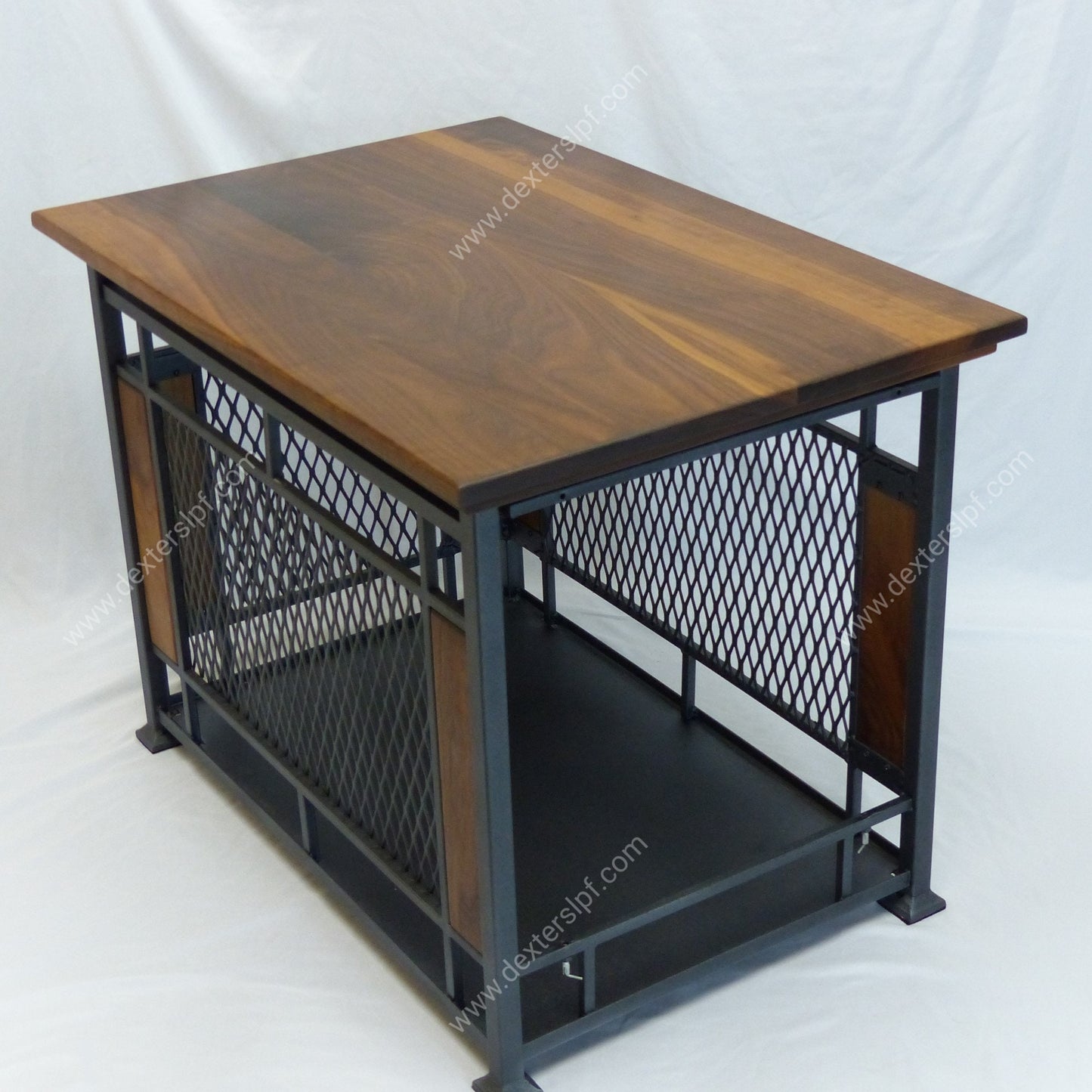 Raven Medium Dog Crate Table | Modern Dog Crate Furniture | Dog Crate End Table with Up and Over Doors