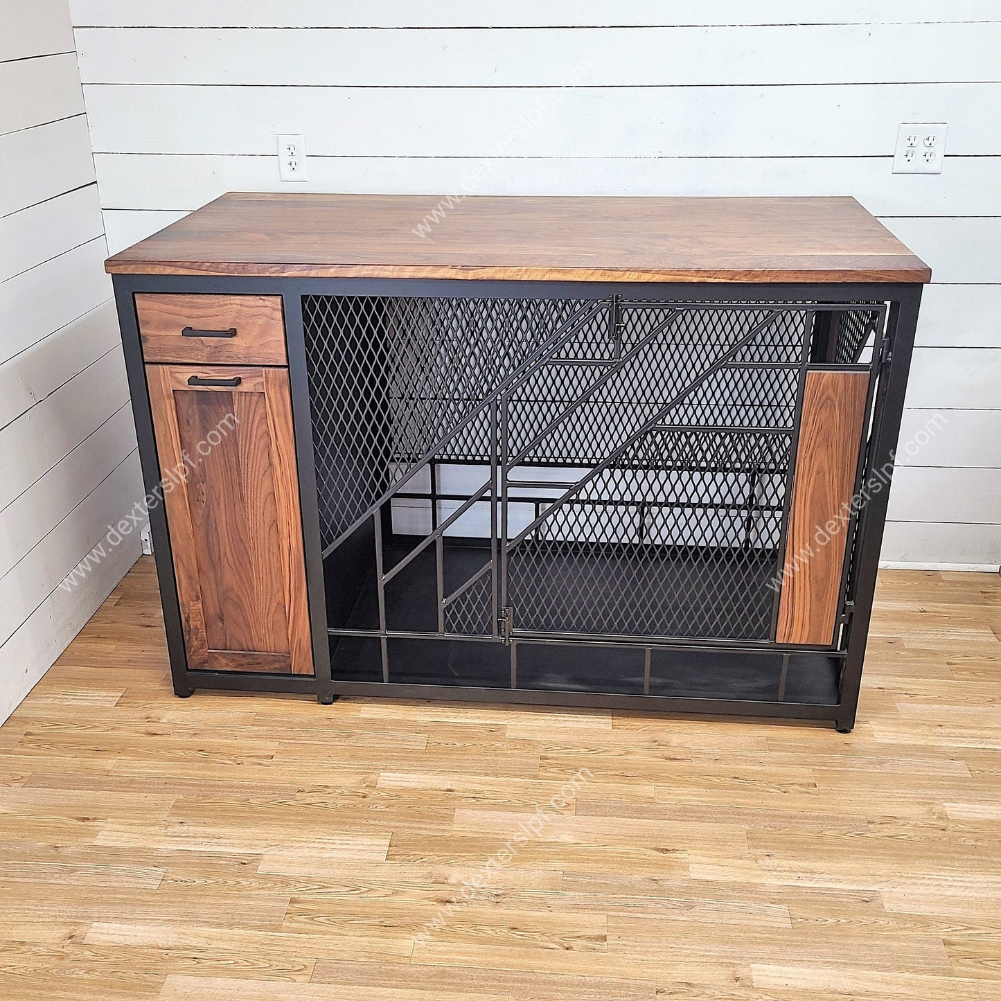 Remy XX-Large, Dog Crate Furniture with Food Storage, Dog Kennel Furniture, Dog Crate Table, Modern Dog Crate, XXL Dog Crate