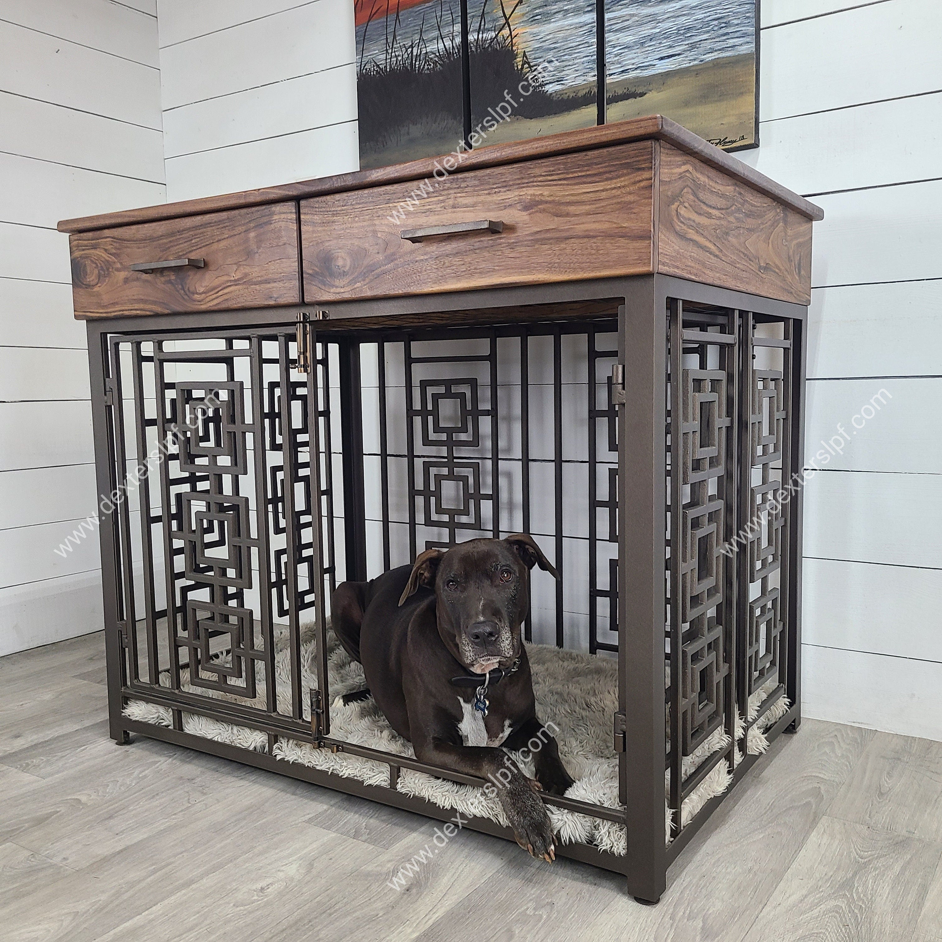 Furniture dog crates large best sale