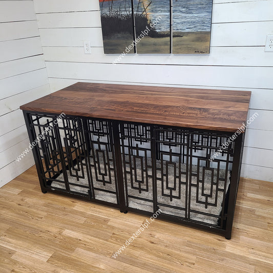 Daisy Large Double Dog Crate Furniture, Dog Kennel Furniture, Double Dog Crate, Dog Crate, Custom Dog Crate Furniture